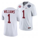 Men's Alabama Crimson Tide #1 Jameson Williams 2021 Cotton Bowl White NCAA Playoff College Football Jersey 2403TJWZ6